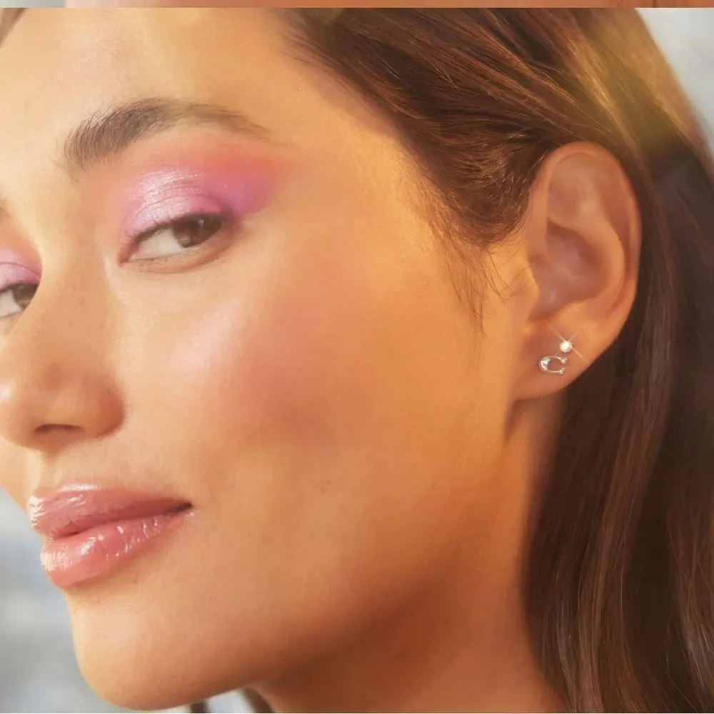 Coach Signature C Stud Earrings Set of Two • NWT - Picture 5 of 9